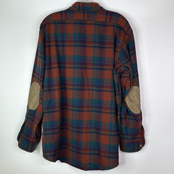 Vintage Pendleton Blue Plaid Wool Button Down Long Sleeve Shirt Large - Picture 4 of 9
